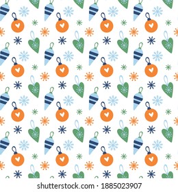 Christmas seamless vector pattern in unisex palette. 