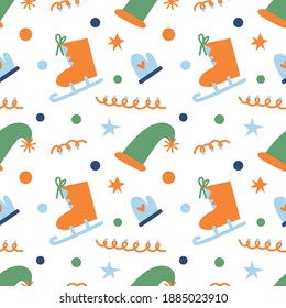 Weihnachtsnahtlose Vektorgrafik in unisex-Palette. 
