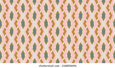 Christmas Seamless Vector Pattern. Xmas Christmas Geometric Fashion Fabric Print. Vintage Seamless Pattern. Retro Fabric Texture Wallpaper. Endless Linear Print Artwork. Red