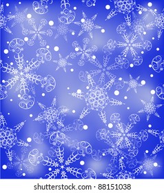Christmas seamless vector snowflake background