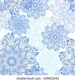 Christmas seamless vector snowflake pattern. Perfect for printing on fabric or paper.