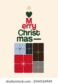 Christmas Season Illustration: Christmas Tree Made with Typography and Graphics