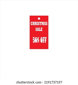 Christmas season sale offer tag 50% off vector template Christmas Colour