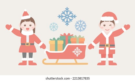 christmas season santa kids character illustration