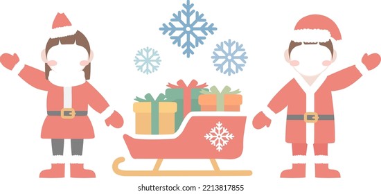 christmas season santa kids character illustration