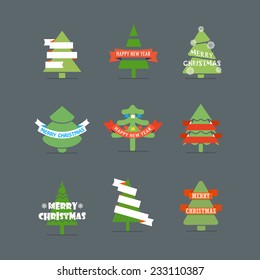 Christmas season vector elements collection. Greeting card elements