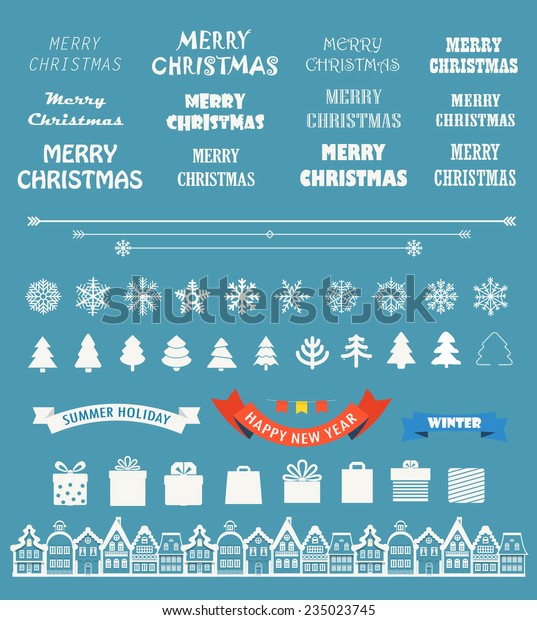 Christmas season vector elements collection.\
Greeting card\
elements