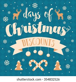 Christmas and seasonal sale and discounts. Retail banner and poster.