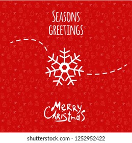 Christmas seasons greetings card. Merry Christmas. Snowflakes