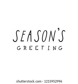 Christmas Season's Greeting's typography style