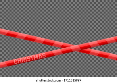 Christmas security "do not cross" tape. Vector illustration.