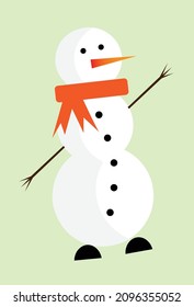 The christmas serial vector, the vector of a happy snowman. Good for decorations during Christmas.