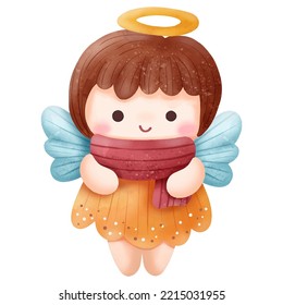 Christmas Series Cute Little Angel Illustration