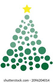 Serie navideña vector, árbol de navidad vector de una colección de círculos. Bueno para decoraciones el día de Navidad.