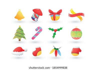 Christmas set accesories colorfull design