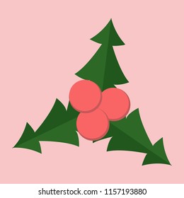 Christmas set, animals and other elements. Vector illustration.