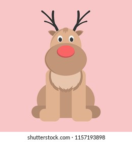 Christmas set, animals and other elements. Vector illustration.