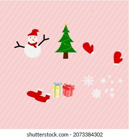 Christmas set artwork vector design with background
