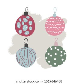 Christmas set of Christmas balls. Vector illustration.