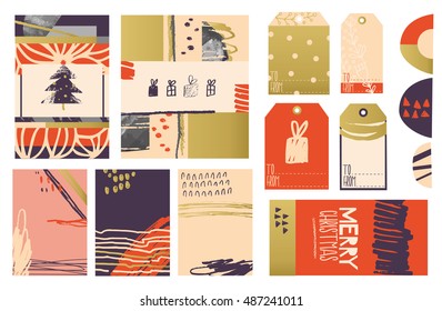 Christmas Set with Cards, Notes, Stickers,Tags for your design.