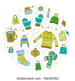 Christmas set of colorful gifts vector illustration new year