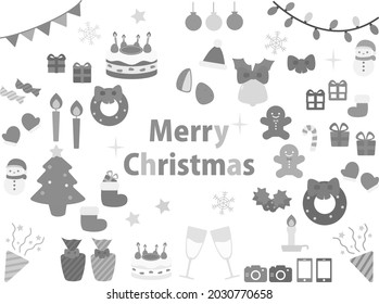 Christmas set cute illustration simple