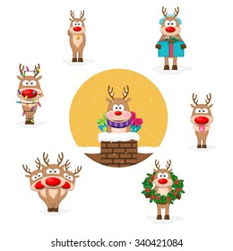 Christmas set with deer