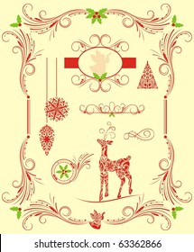 christmas set of design elements