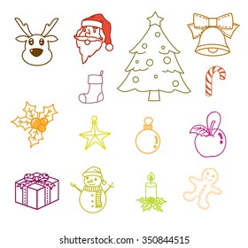 Christmas set drawing eps 10.