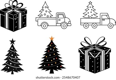 Christmas set elements vector illustration