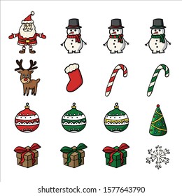 Christmas set. Figurines, applications, decorative elements for scrapbooking