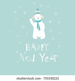 Christmas set, hand drawn style - calligraphy, animals and other elements. Vector illustration  for greeting cards and invitations.