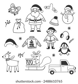 Christmas set of holiday elements