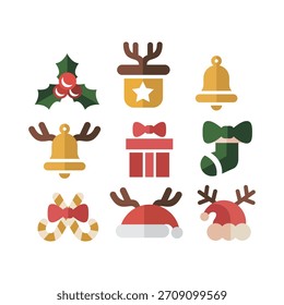 Vetor de Ilustrações de Logotipo de Ícone de Conjunto de Natal