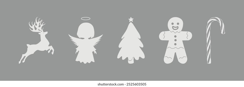 Weihnachtsgeschenk. Weihnachtssymbole. Frohe Weihnachten. Vektor auf weißem Hintergrund.