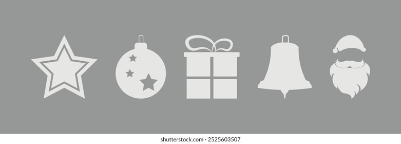 Christmas set. Christmas icons. Merry Christmas. Vector on a white background.