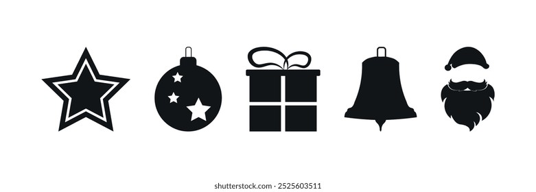 Christmas set. Christmas icons. Merry Christmas. Vector on a white background.