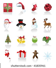 Christmas Set of icons on white background