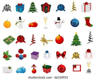 Christmas Set of icons on white background