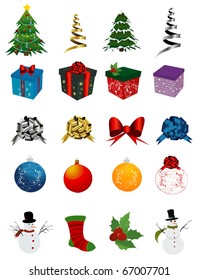 Christmas Set of icons on white background