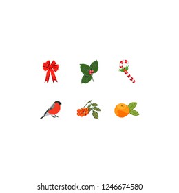 Christmas set of icons. Pixel art. New Year. Smilies for chat. Game kit.