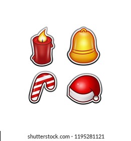 Christmas Set Icons for Web or Mobile Games