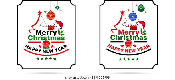 Weihnachtsset - Etiketten, Embleme und andere dekorative Elemente. Frohe Weihnachten druckbare Design, Vektordatei, Weihnachtskarte neues Design