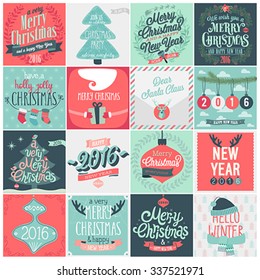 Christmas set - labels, emblems and other decorative elements.