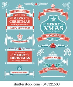 Christmas set - labels, emblems and other decorative elements