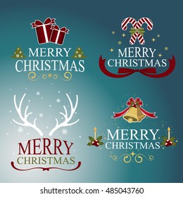 Christmas set - labels, emblems and other decorative elements.