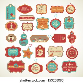 Christmas set - labels, tags and decorative graphic elements