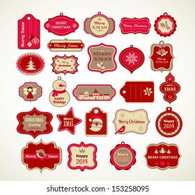 Christmas set - labels, tags and decorative graphic elements