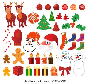 Christmas set . Many of different objects.