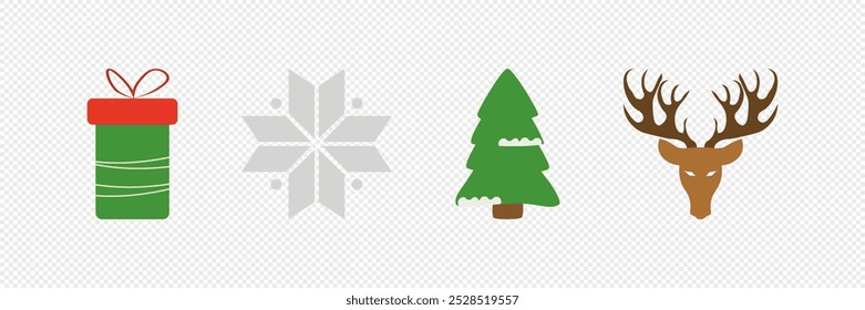 Christmas set. New year. Christmas icons. Merry Christmas. Vector on a white background.